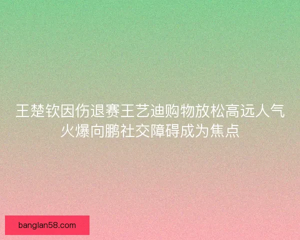 王楚钦因伤退赛王艺迪购物放松高远人气火爆向鹏社交障碍成为焦点